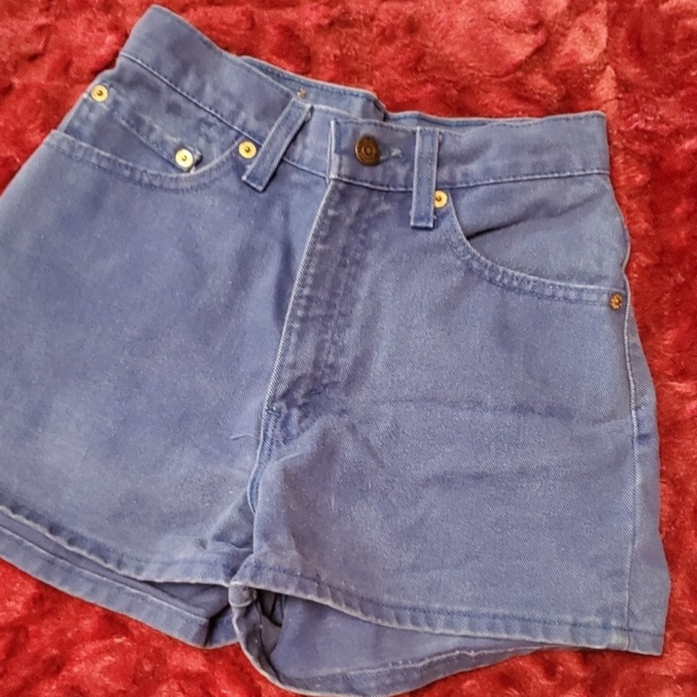 High waisted vibrant blue vintage shorts